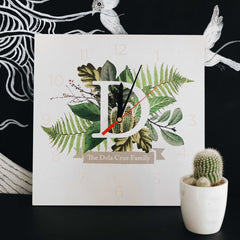 Botanical Monogram Clock