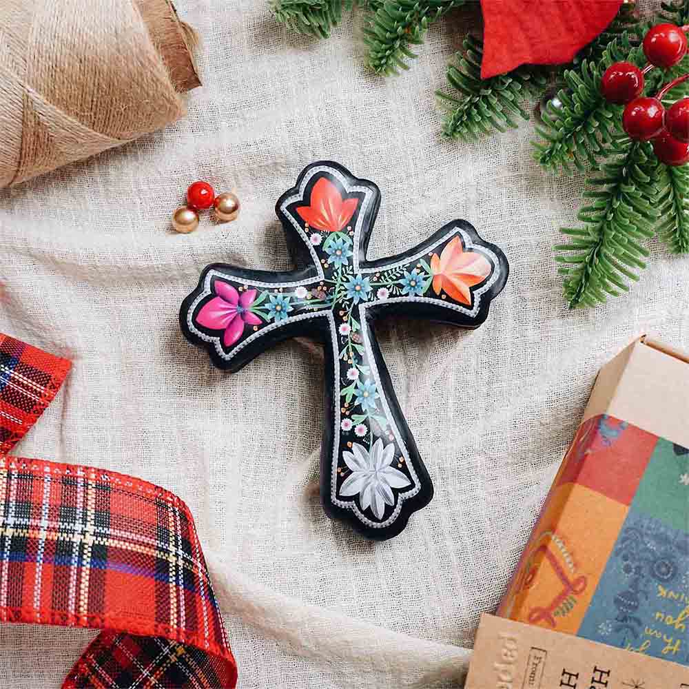 Floral Resin Cross