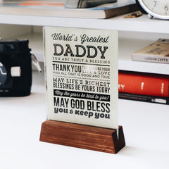 Father Glass Plaque