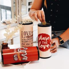 Words Of Love Paper Tube Coin Bank