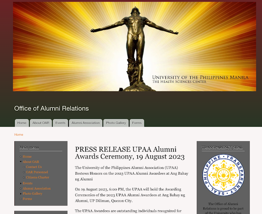 Robert Alejandro granted UPAA Distinguished Alumni Award