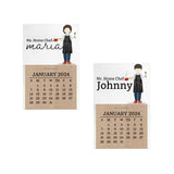 Characters Personalized Desk Calendar 2024