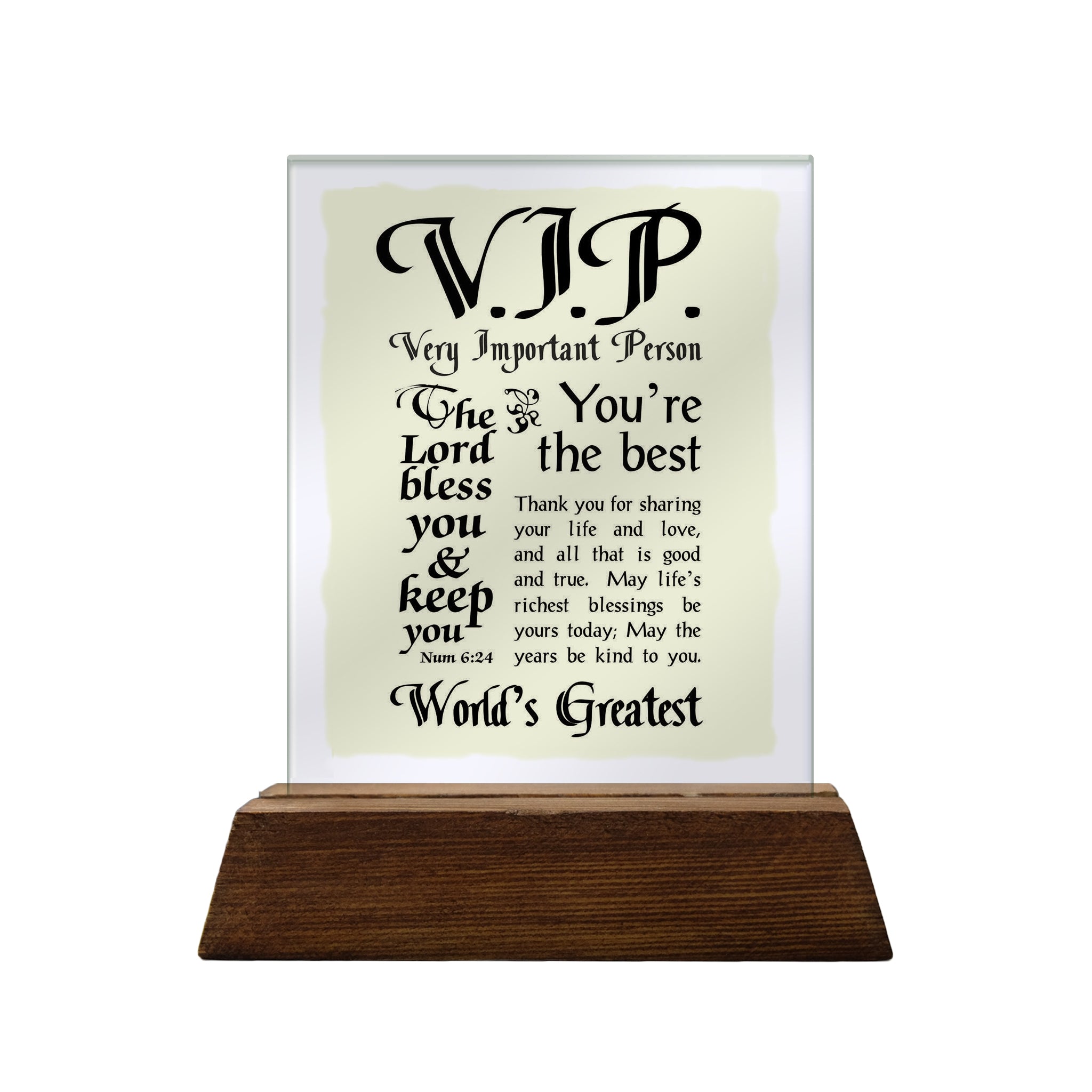 No.1 VIP Glass Plaque