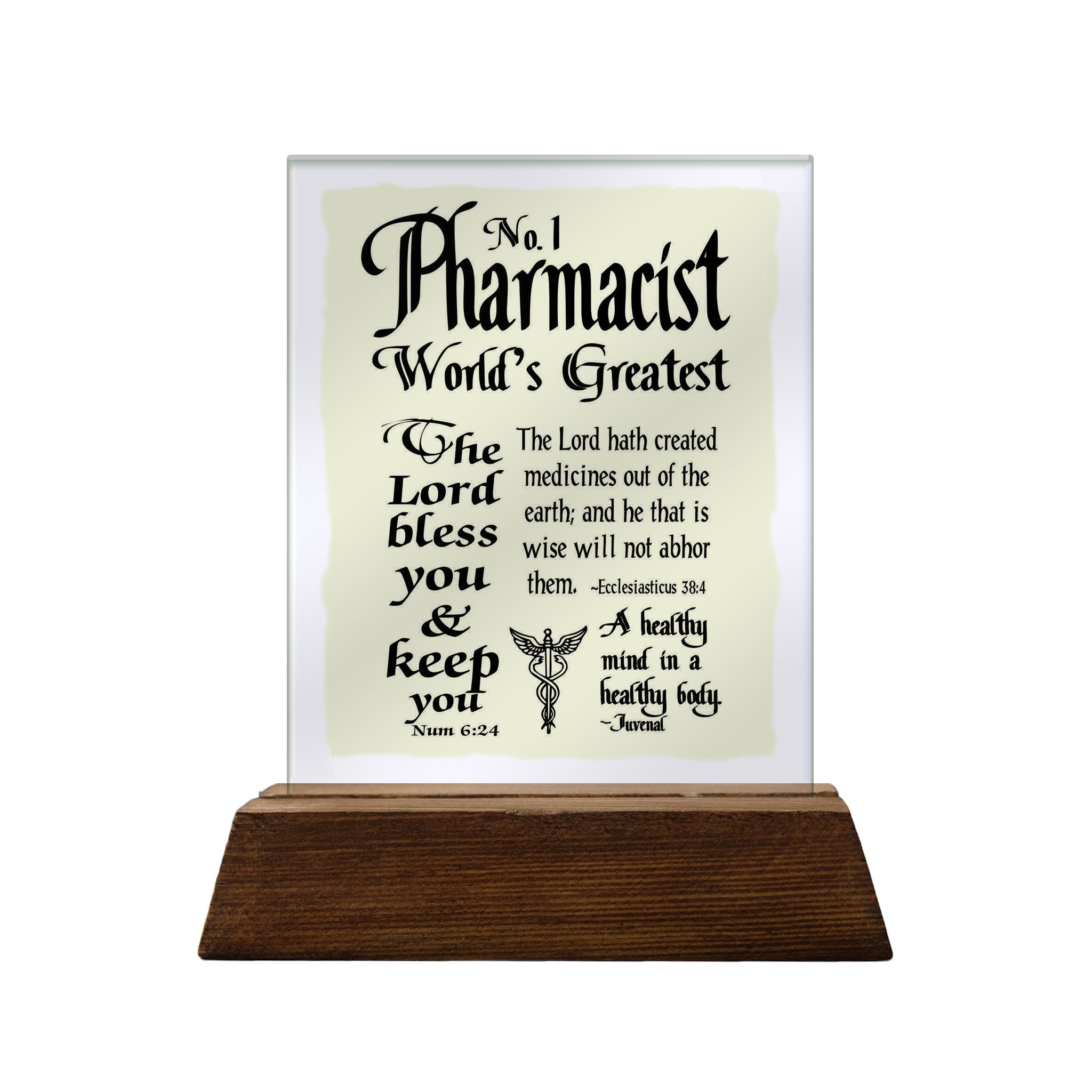 No.1 Pharmacist Glass Plaque