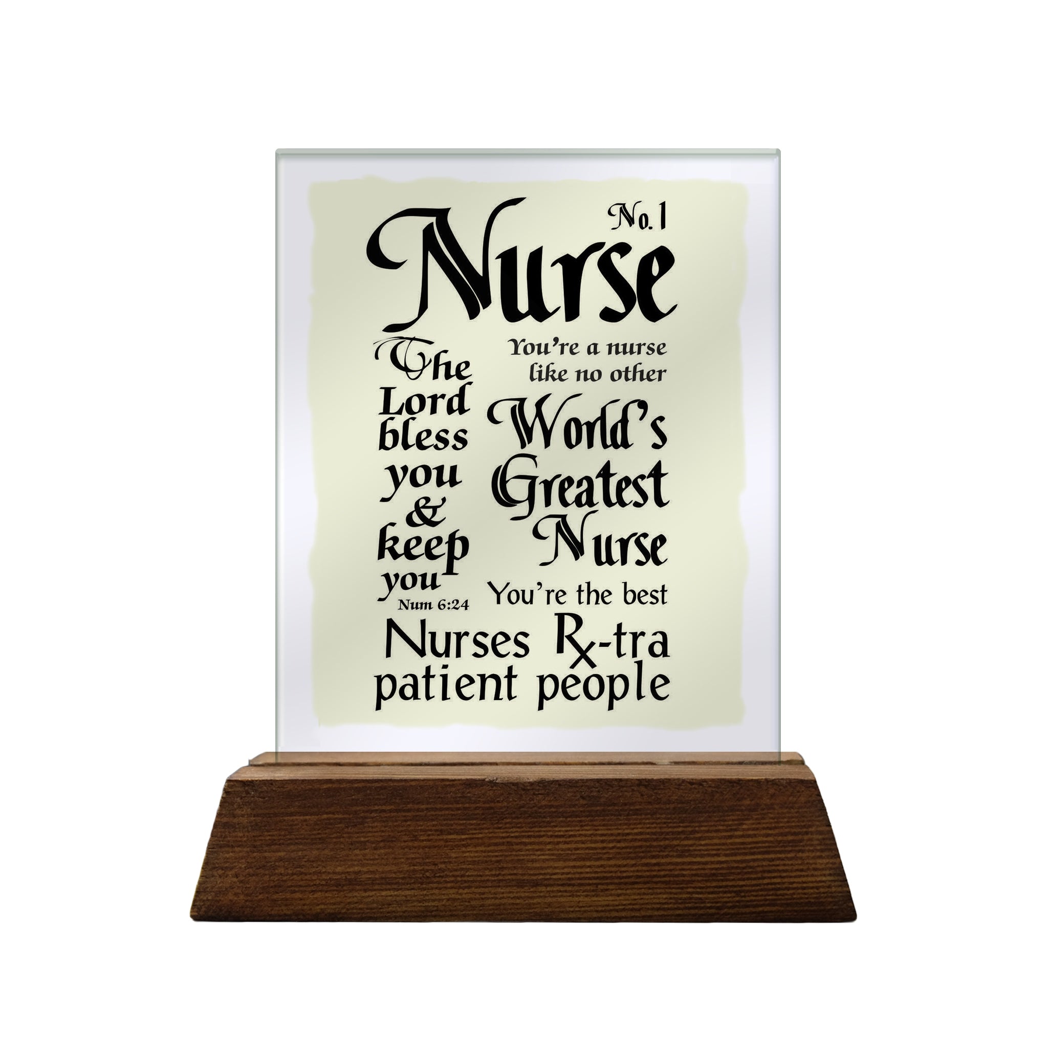 No.1 Nurse Glass Plaque