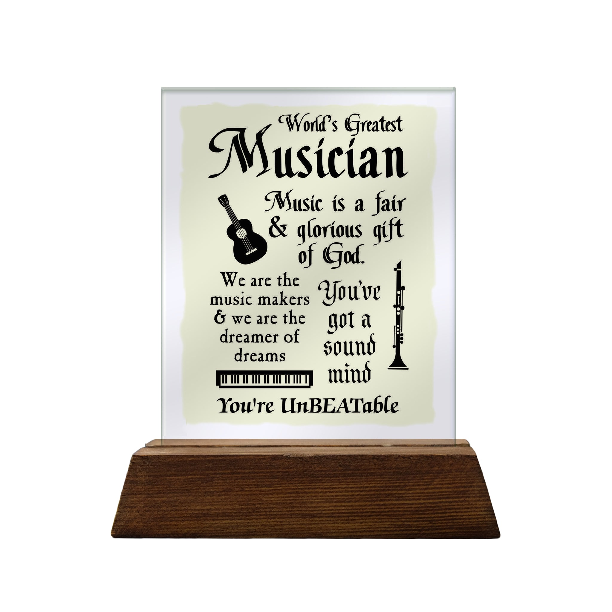 No.1 Musician Glass Plaque