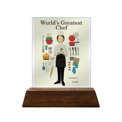 World's Greatest Chef Colored Glass Plaque