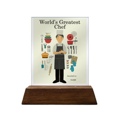 World's Greatest Chef Colored Glass Plaque