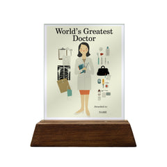 World's Greatest Doctor Colored Glass Plaque