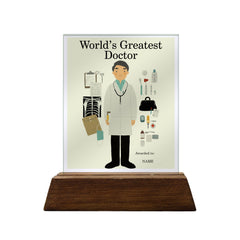 World's Greatest Doctor Colored Glass Plaque