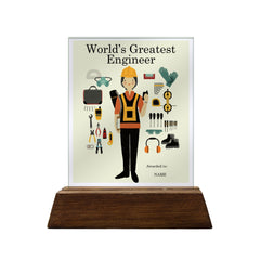 World's Greatest Engineer Colored Glass Plaque