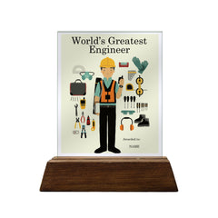 World's Greatest Engineer Colored Glass Plaque