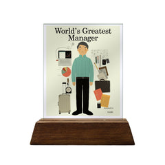 World's Greatest Manager Colored Glass Plaque