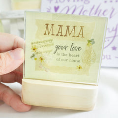 Mother Curved Stand Glass Plaque