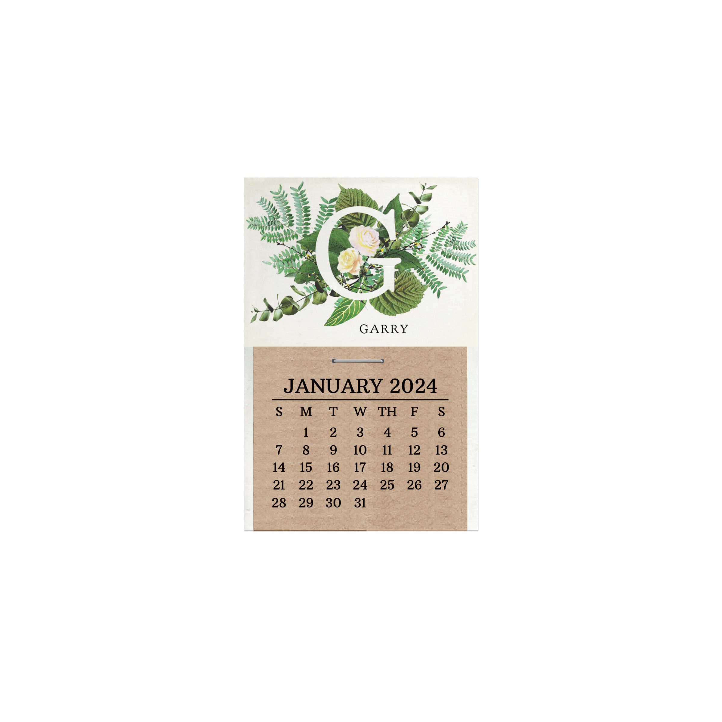 Botanical Monogram Desk Calendar