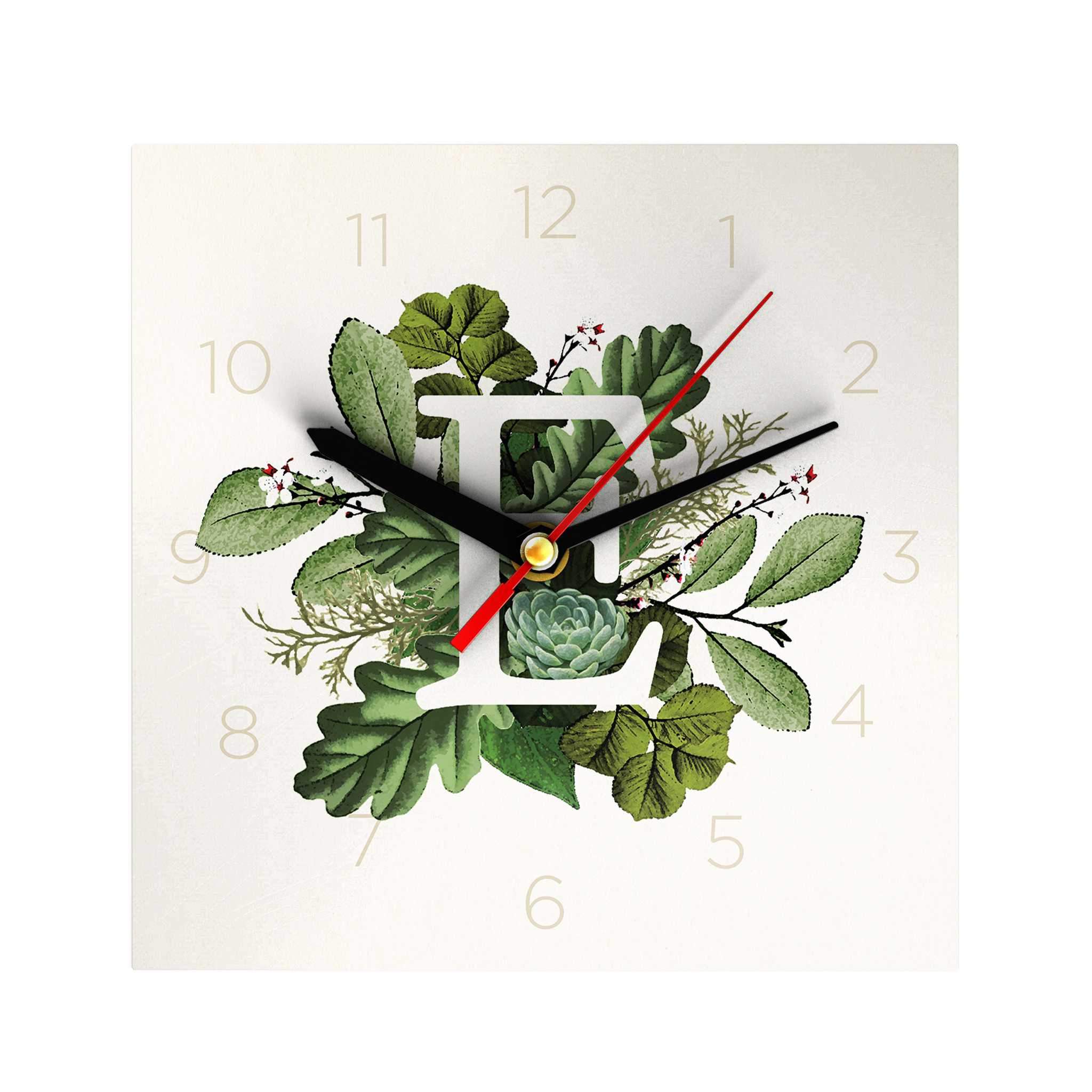 Botanical Monogram Clock
