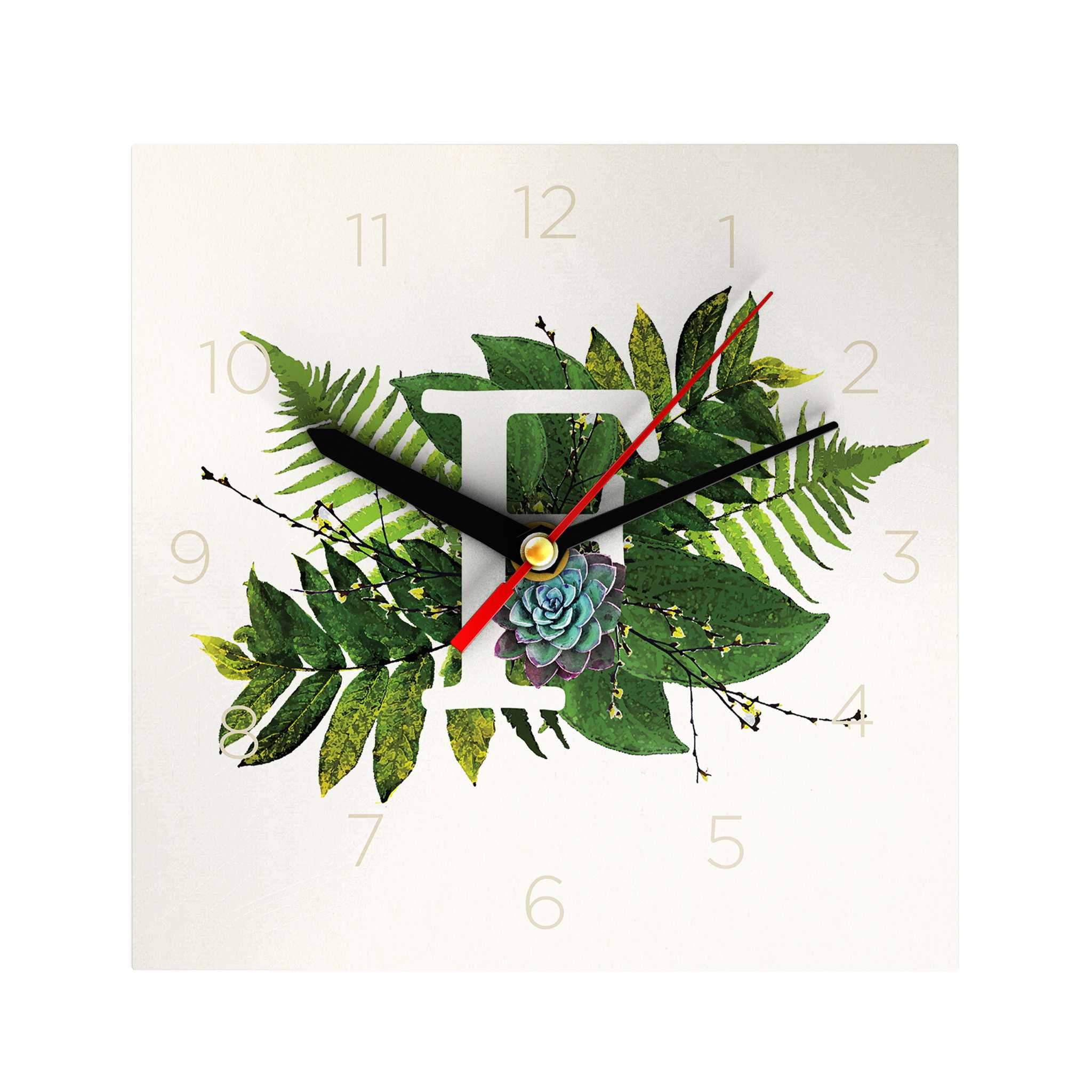 Botanical Monogram Clock