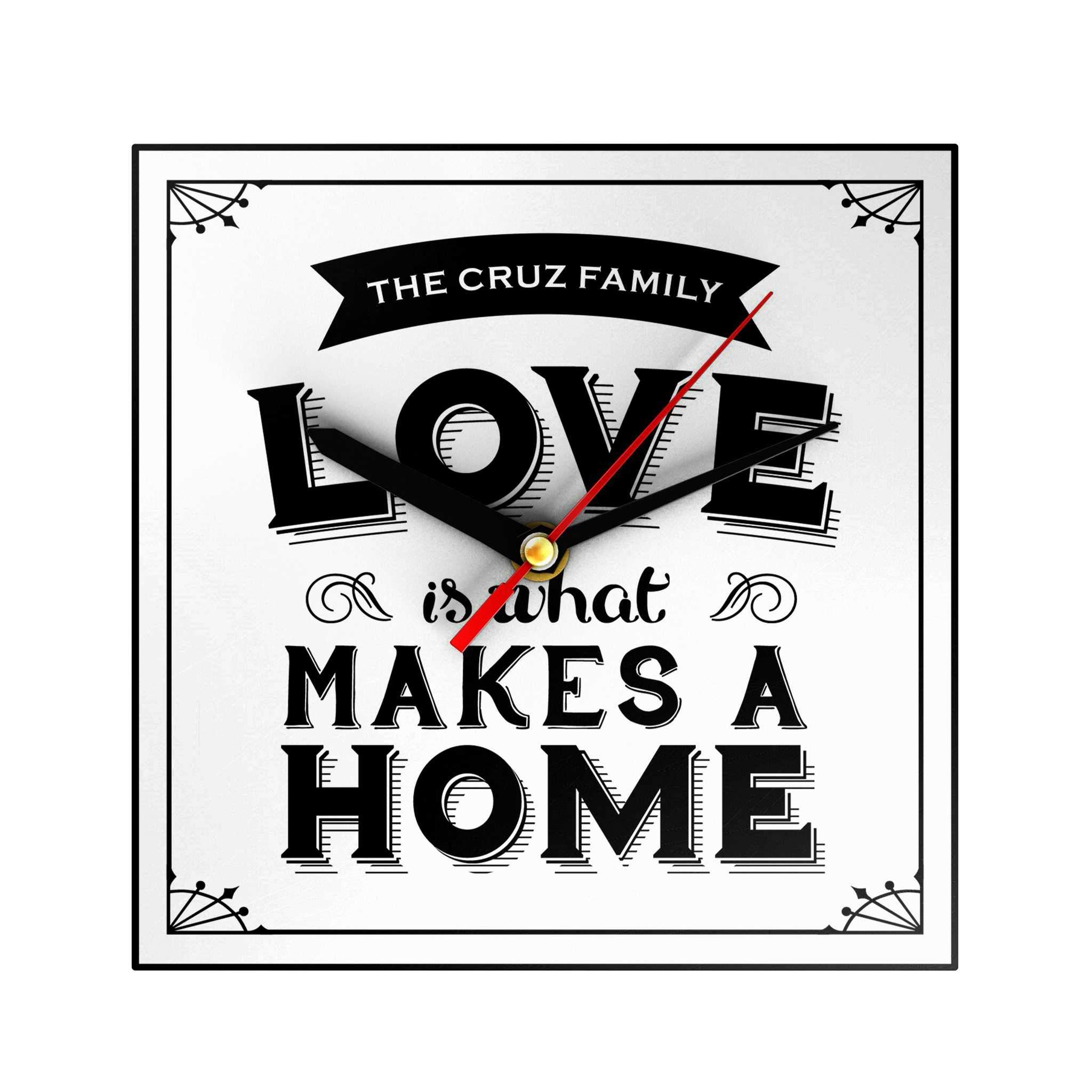 Love Is What Makes a Home Personalized Clock