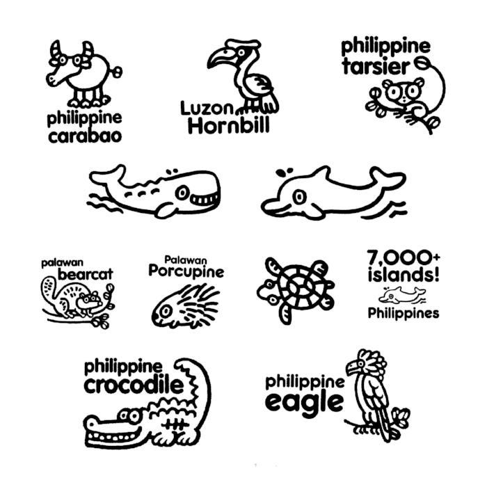 Philippine Animals Rubber Stamp Set