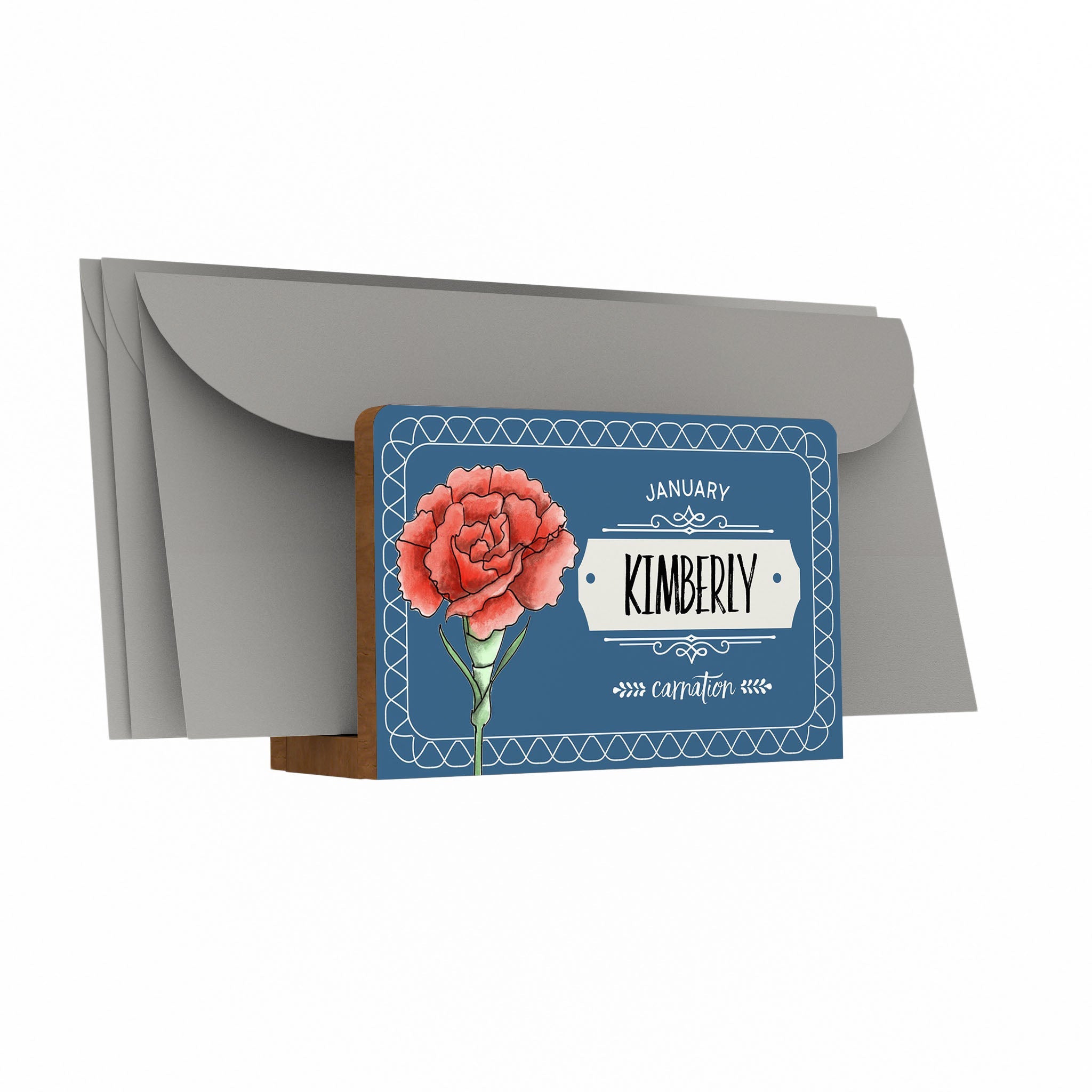 Personalized Birth Flower Letter Holder
