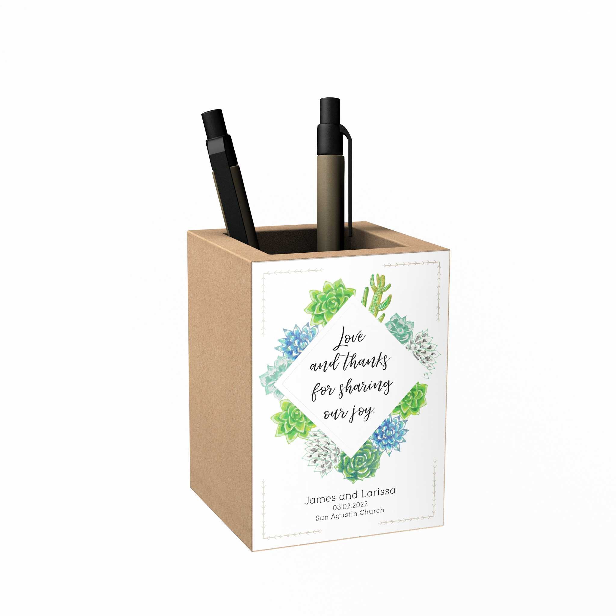 Personalized Bloom and Grow Penholder: Love and Thanks