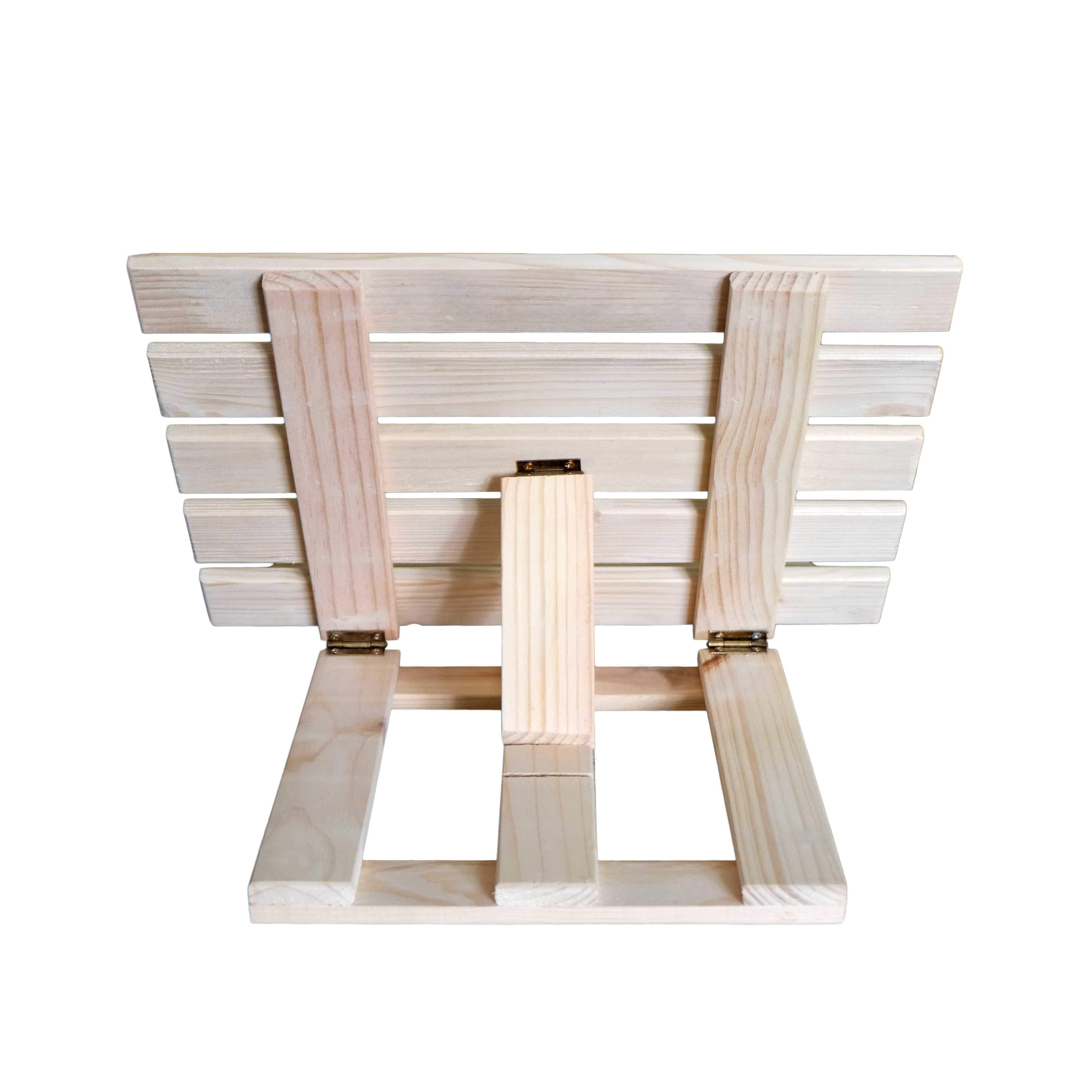 Heavy Duty Book Stand: Natural Wood