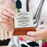 World's Best Grandparents Mini Glass Plaque