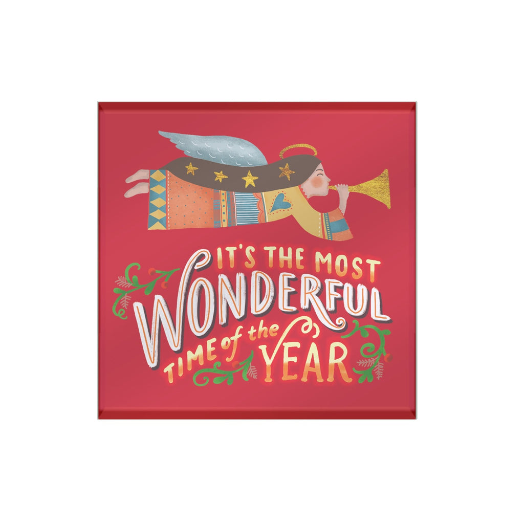 Christmas Words Original Glass Coaster papemelroti