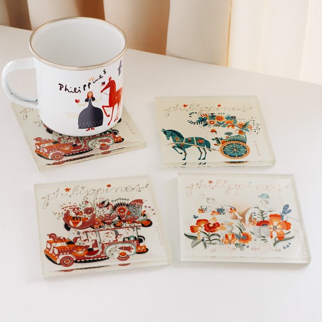 Philippine Floral Coaster Original Glass Coaster papemelroti