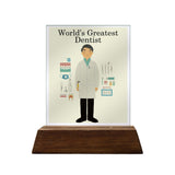 World's Greatest Dentist Colored Glass Plaque