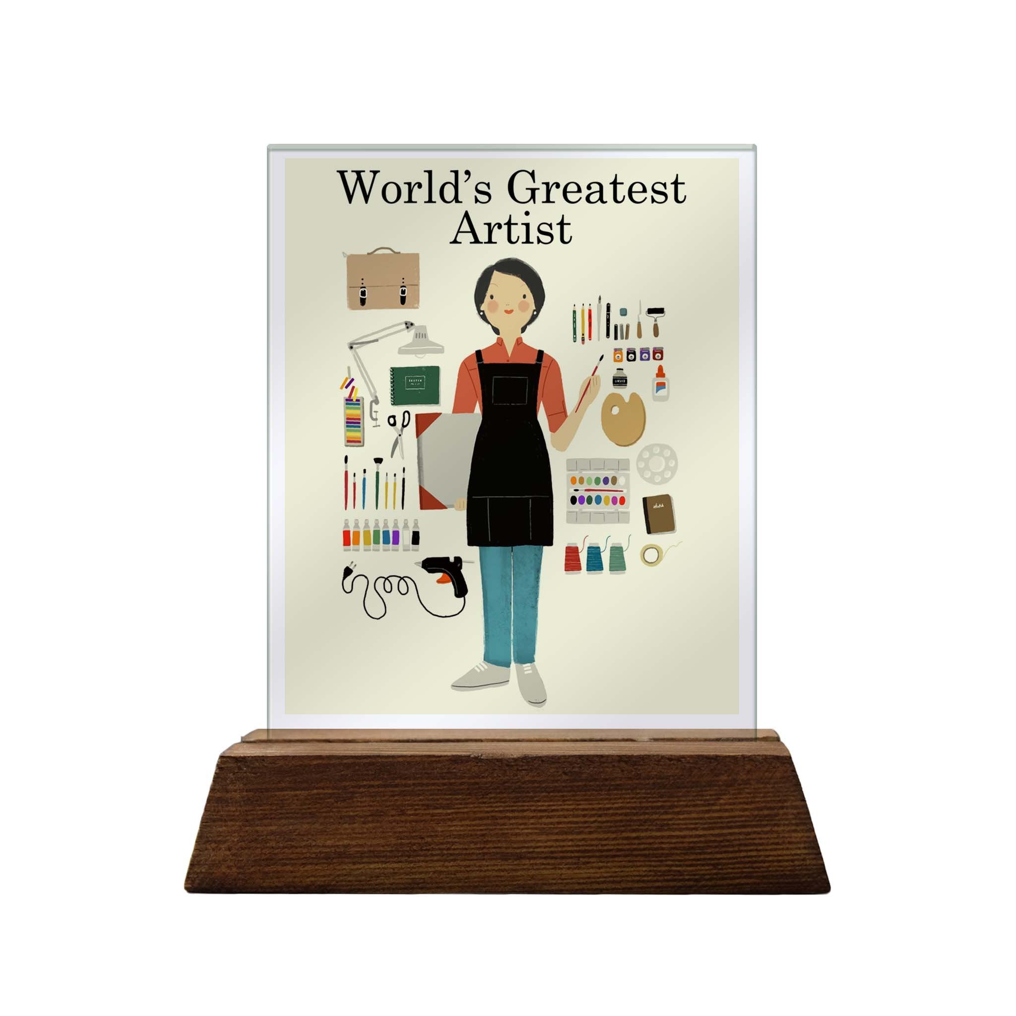 World's Greatest Artist Colored Glass Plaque