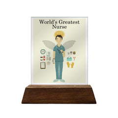 World's Greatest Nurse Colored Glass Plaque