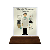 World's Greatest Doctor Colored Glass Plaque