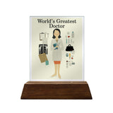 World's Greatest Doctor Colored Glass Plaque