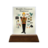 World's Greatest Engineer Colored Glass Plaque