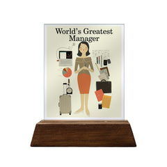 World's Greatest Manager Colored Glass Plaque