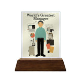 World's Greatest Manager Colored Glass Plaque