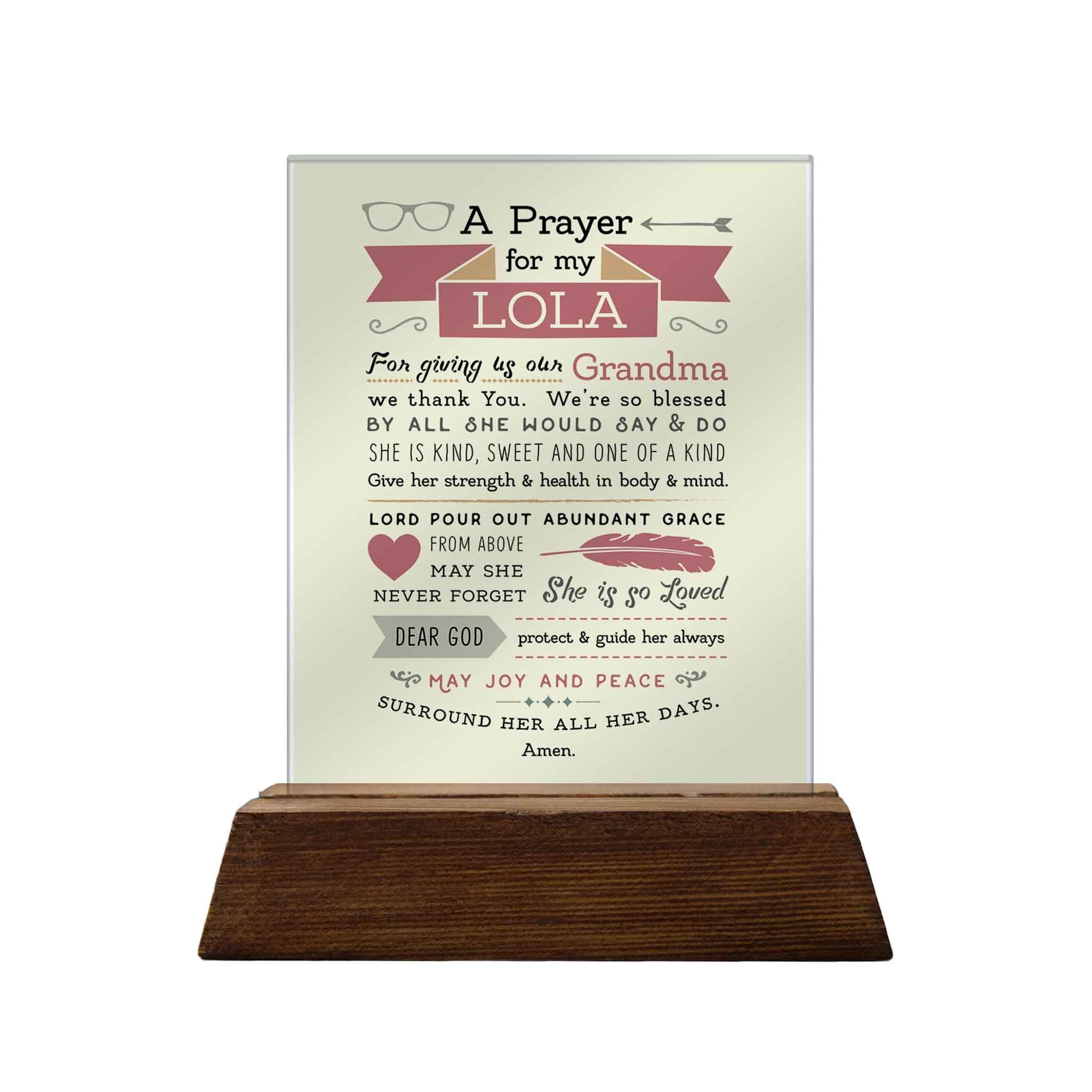 A Prayer for a Grandparent Glass Plaque
