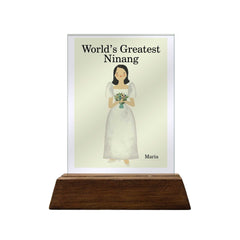 World's Greatest Ninang Colored Glass Plaque