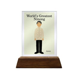World's Greatest Ninong Colored Glass Plaque