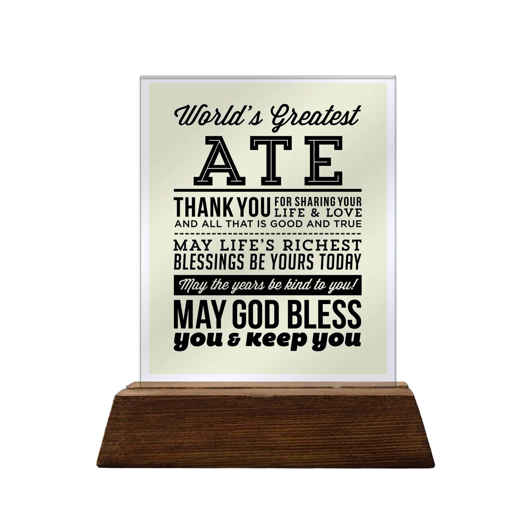 World's Greatest Ate Glass Plaque