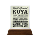 World's Greatest Kuya Glass Plaque