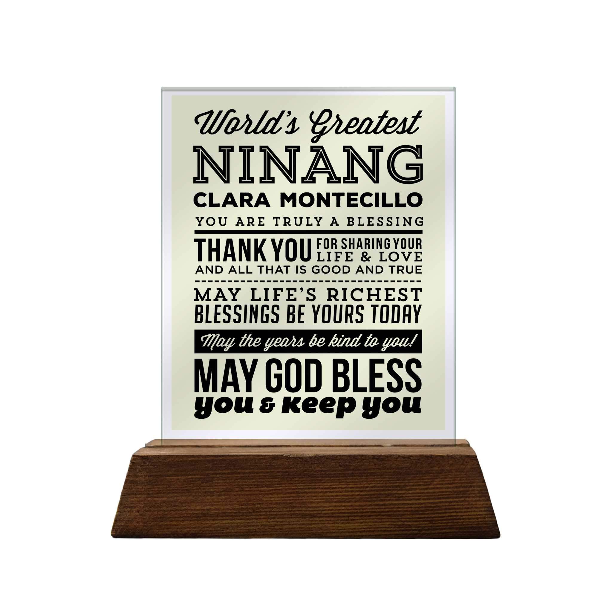World's Greatest Glass Plaque For Godparents