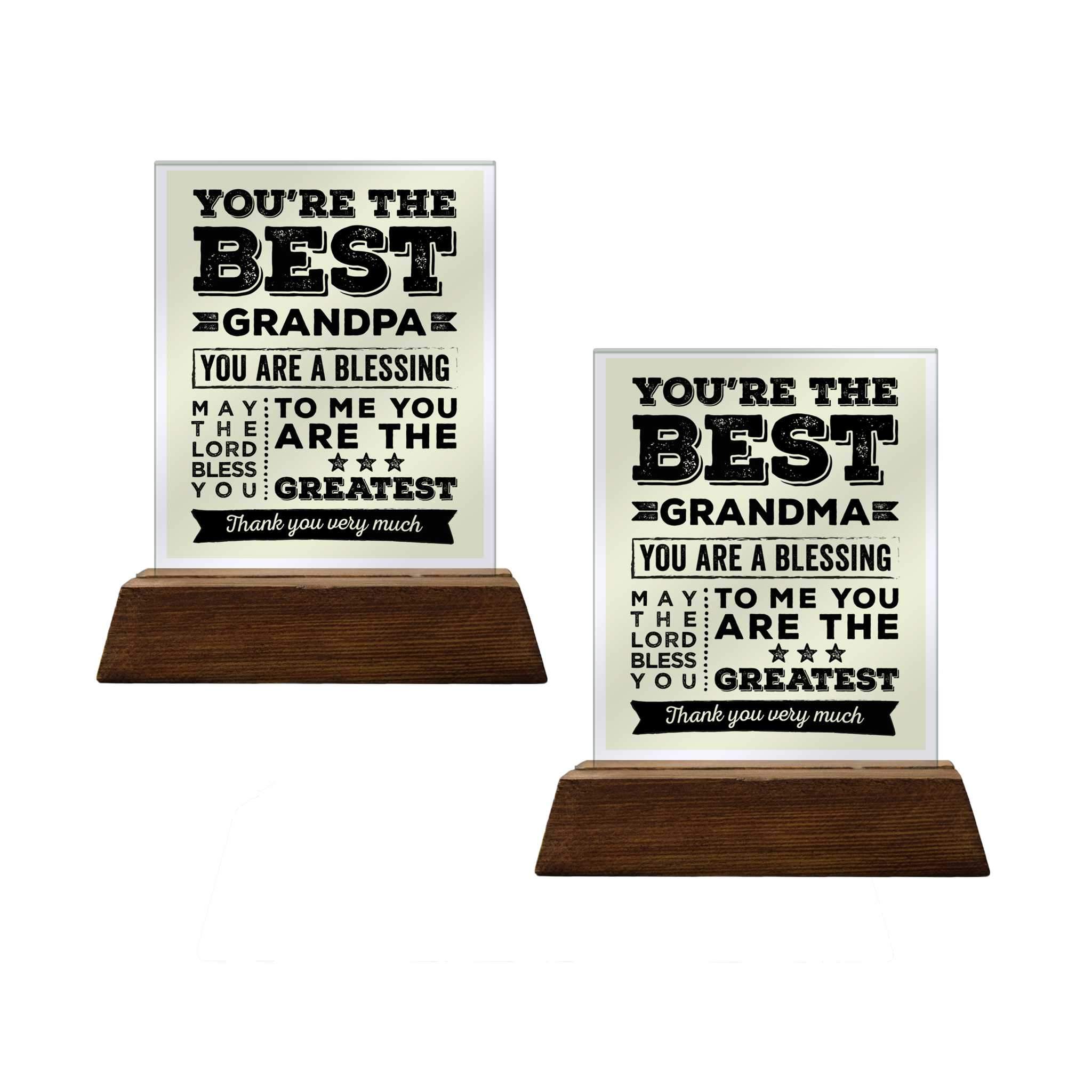 You're the Best Glass Plaque For Grandparents