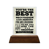 You're the Best Boyfriend Glass Plaque