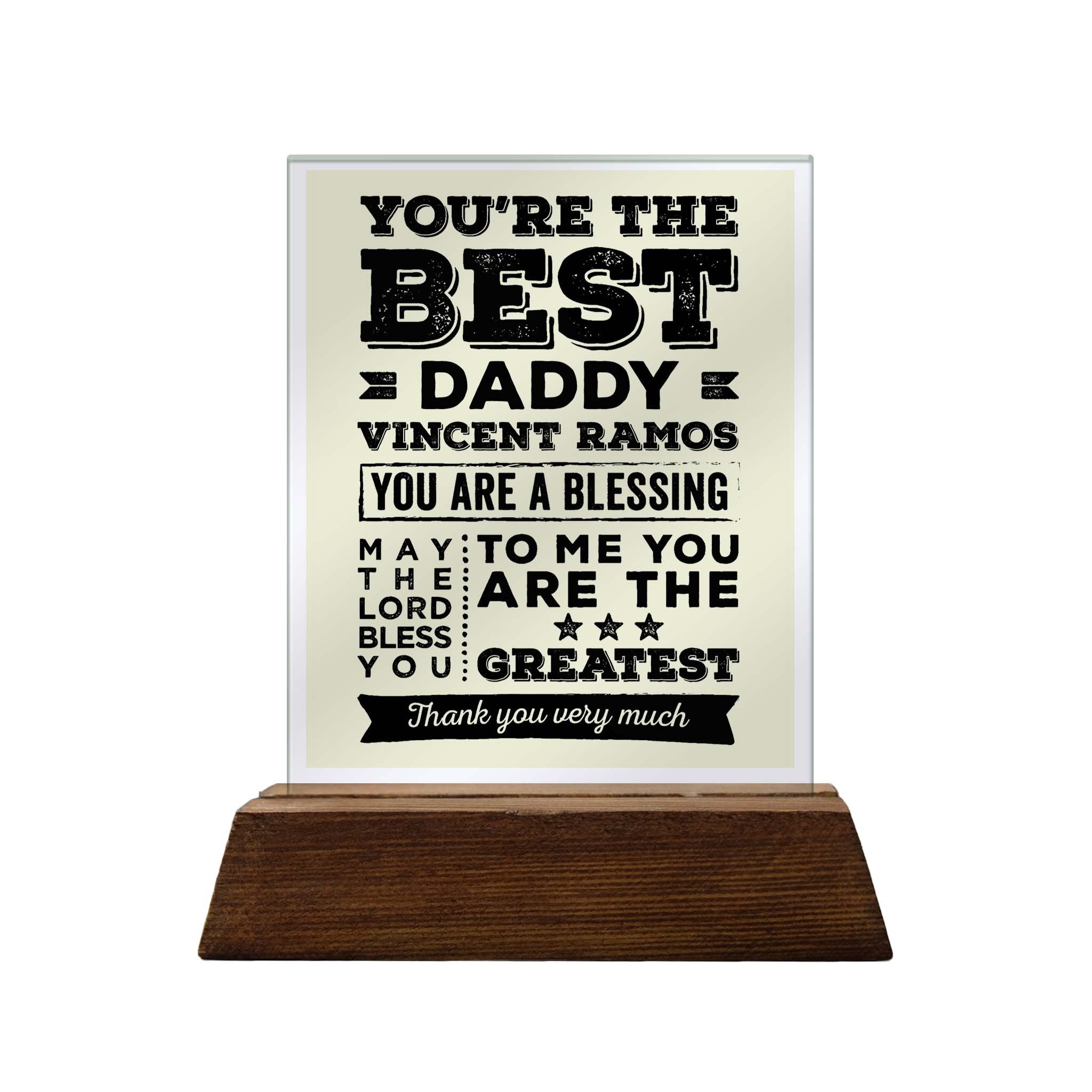 You're the Best Glass Plaque For Father