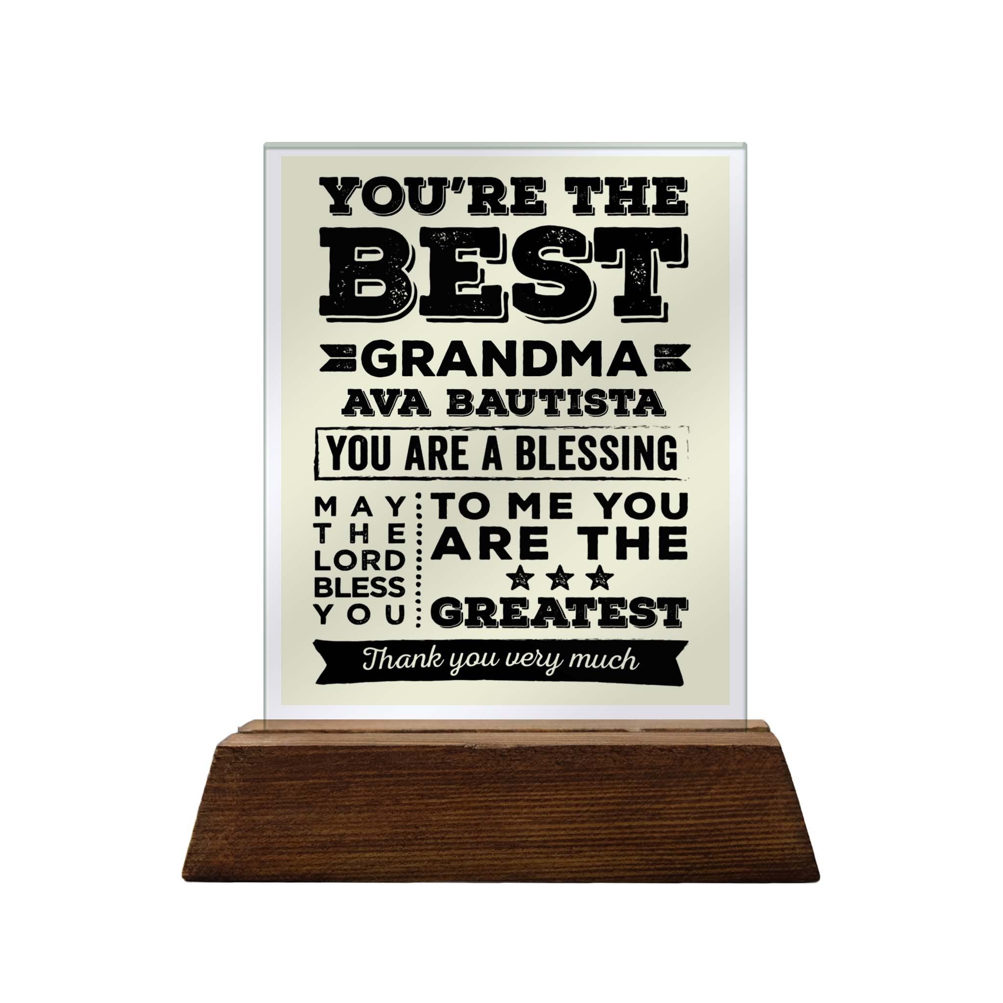 You're the Best Glass Plaque For Grandparents
