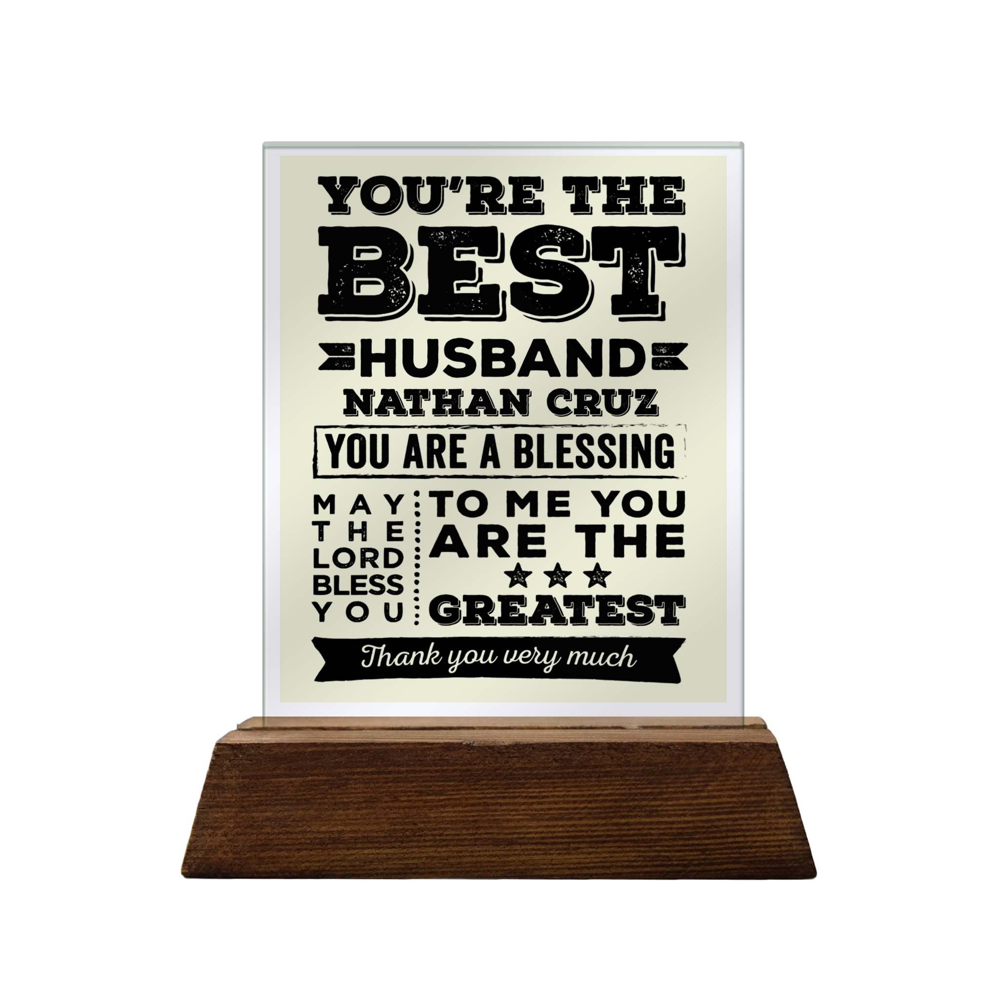 You're the Best Husband Glass Plaque