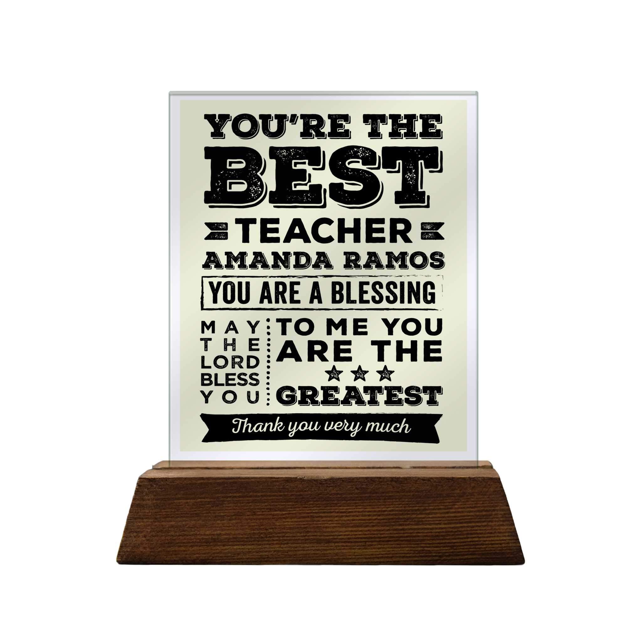 You're the Best Teacher Glass Plaque