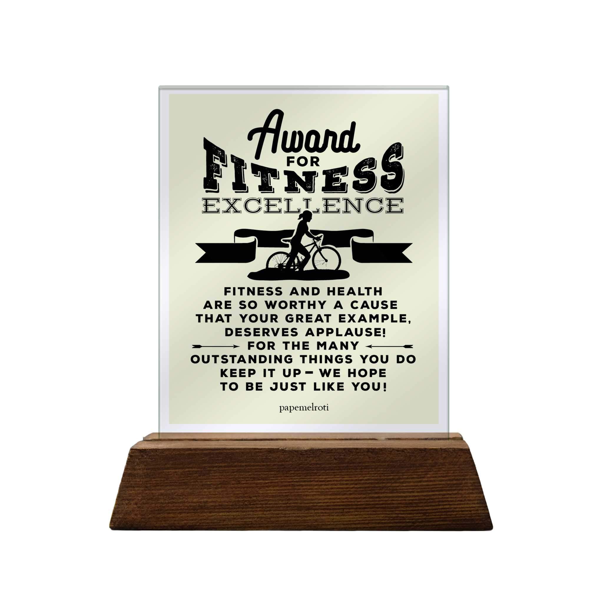 Award for Fitness Excellence Glass Plaque